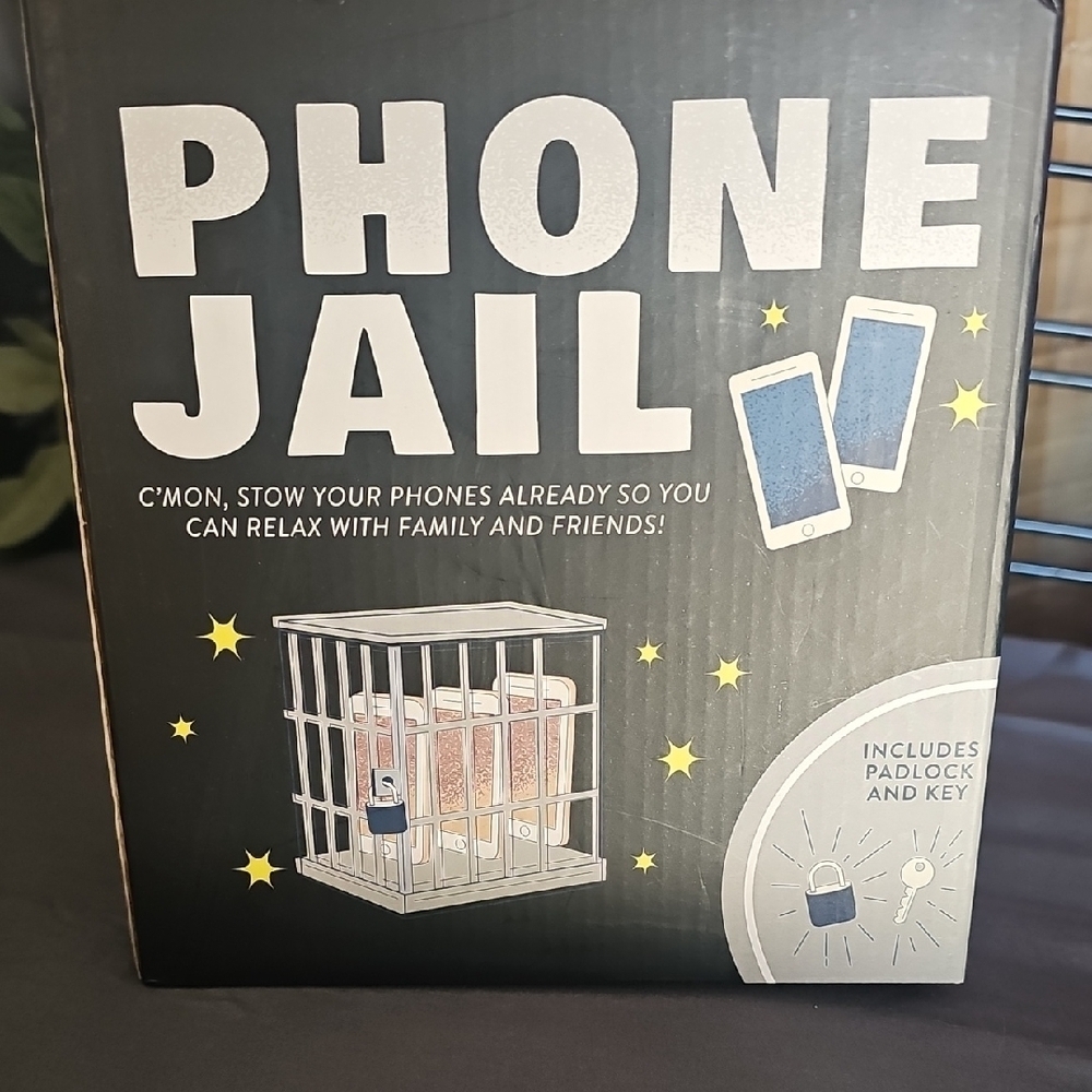 Phone Jail with Padlock and Key - Black